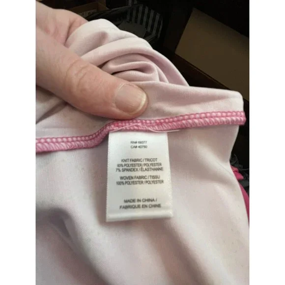 Shavonne Dorsey Gravity Knit Top With Ruffled Chiffon Sleeves Pink Size XL - Picture 7 of 7